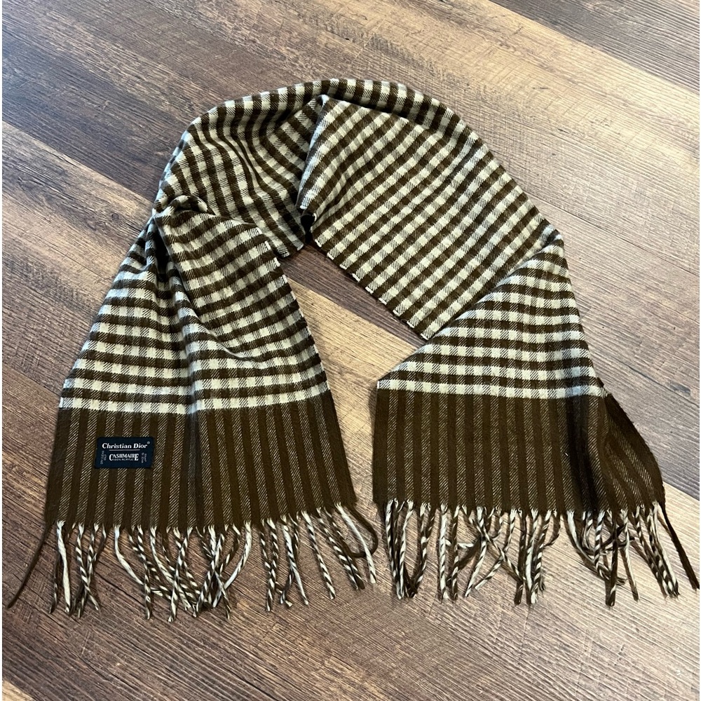 Dior Brown and White Scarf